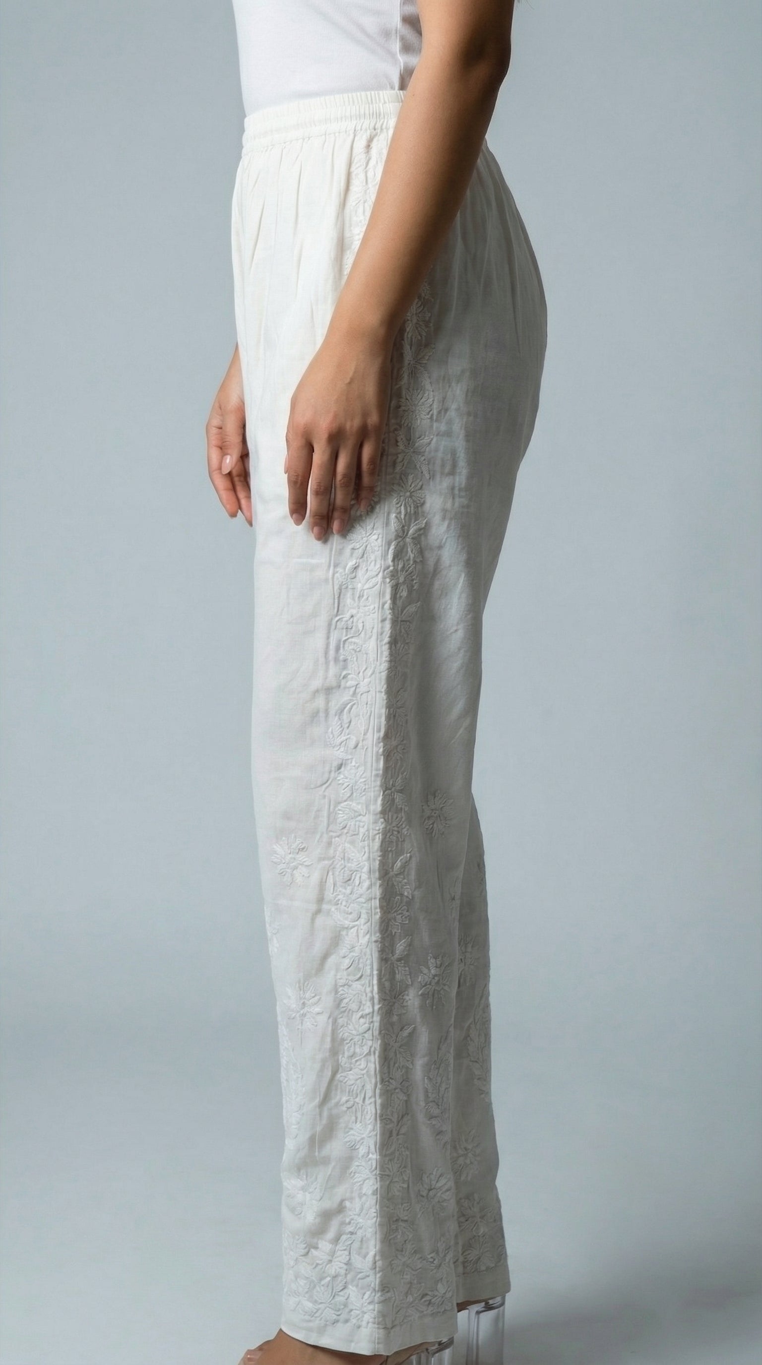 Rayon White Pant
