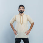 Men's Short Kurta - Ivory Beige