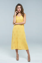 Chikankari Canary Yellow Noodle Strip Top