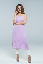 Chikankari Lilac Lavender Noodle Strip Top