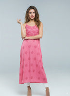Chikankari Peach Noodle Strip Top