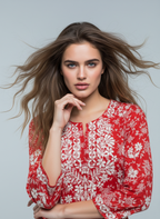 Mulmul Vemillion Red Printed Kurti