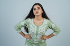 Modal Muted Green Handcrafted Kurti