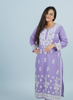 Modal Soft Lavender Handcrafted Kurti