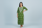 Rayon Dark Green Handcrafted Kurti