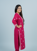 Rayon Rani Color Handcrafted Kurti