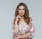 Mulmul Chikankari Soft pastel base with floral print Kurti