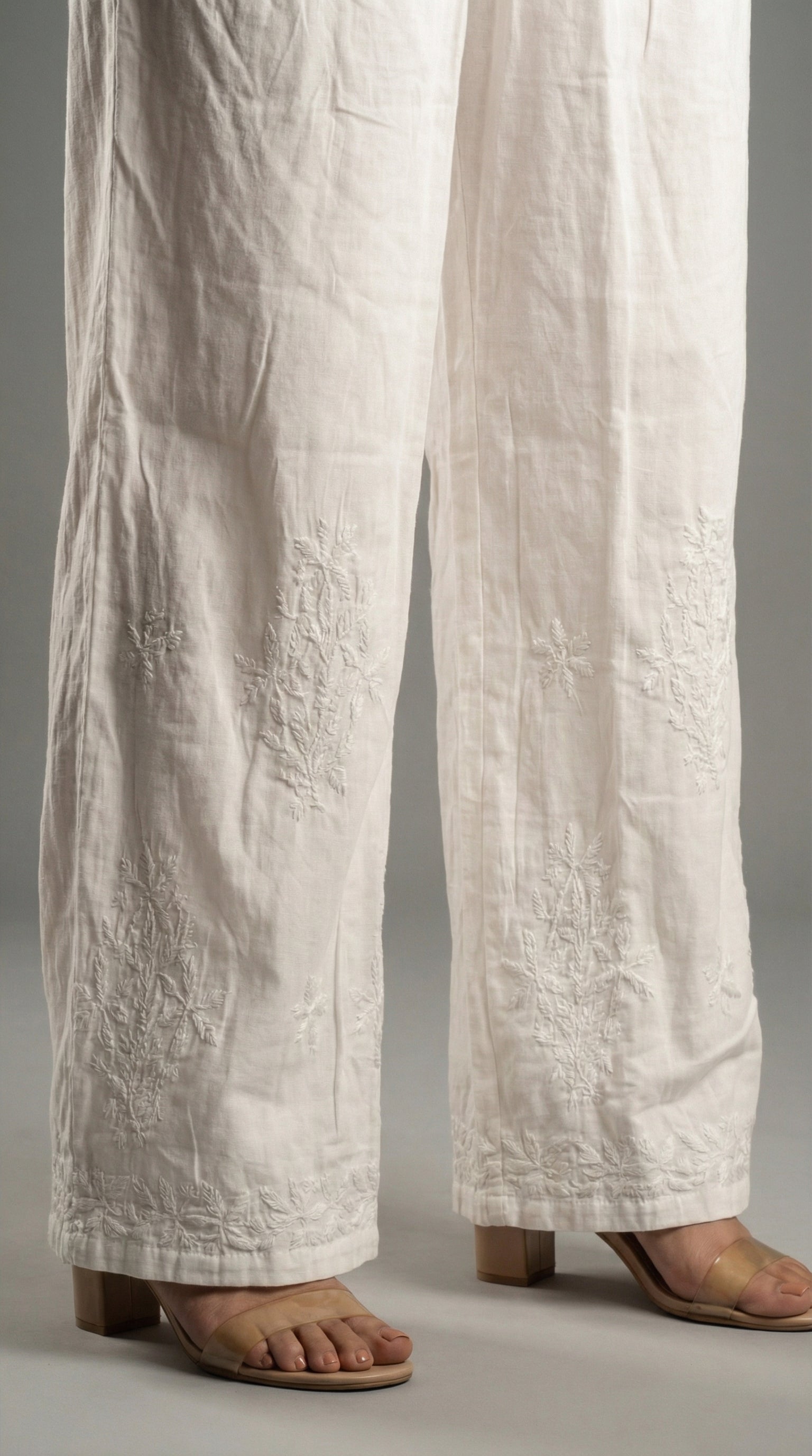 White Rayon Plazo