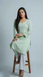 Light Green Cotton Kurti