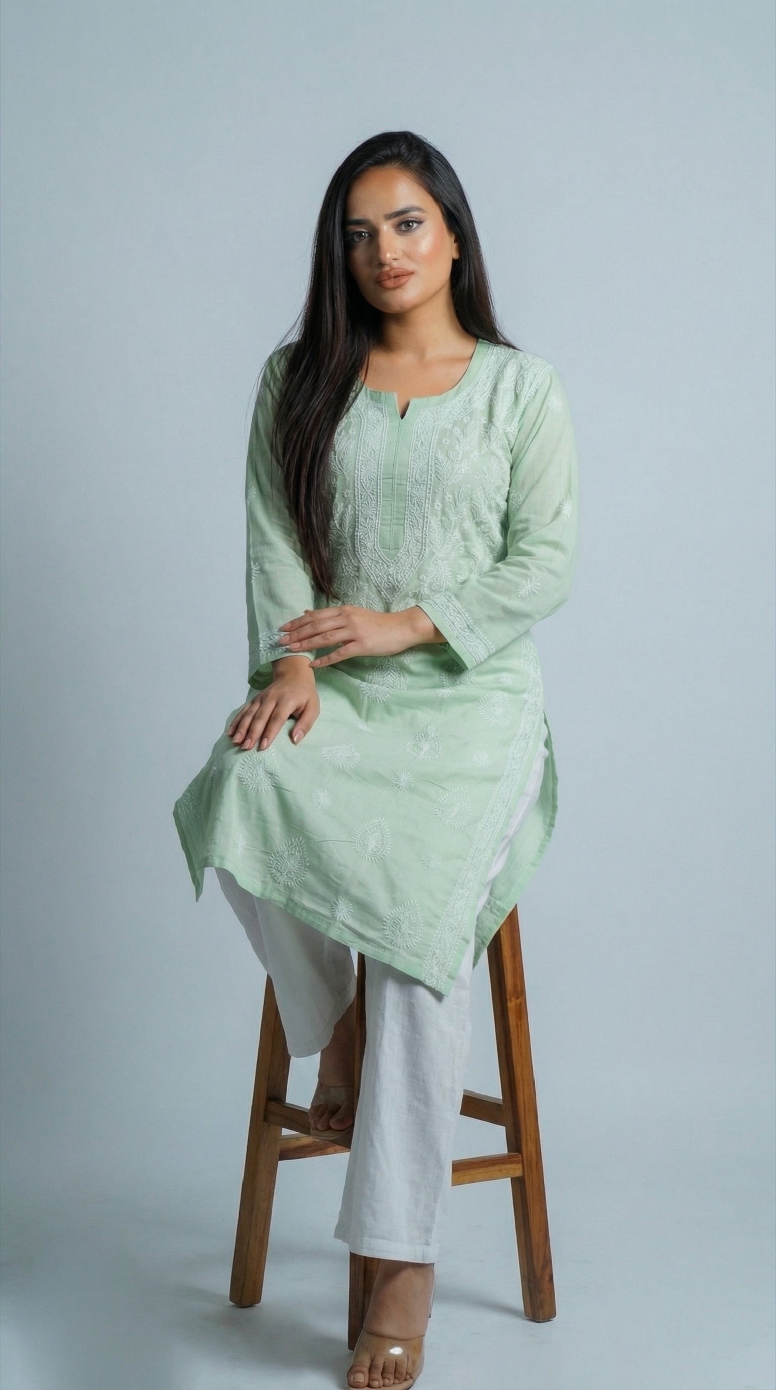 Light Green Cotton Kurti
