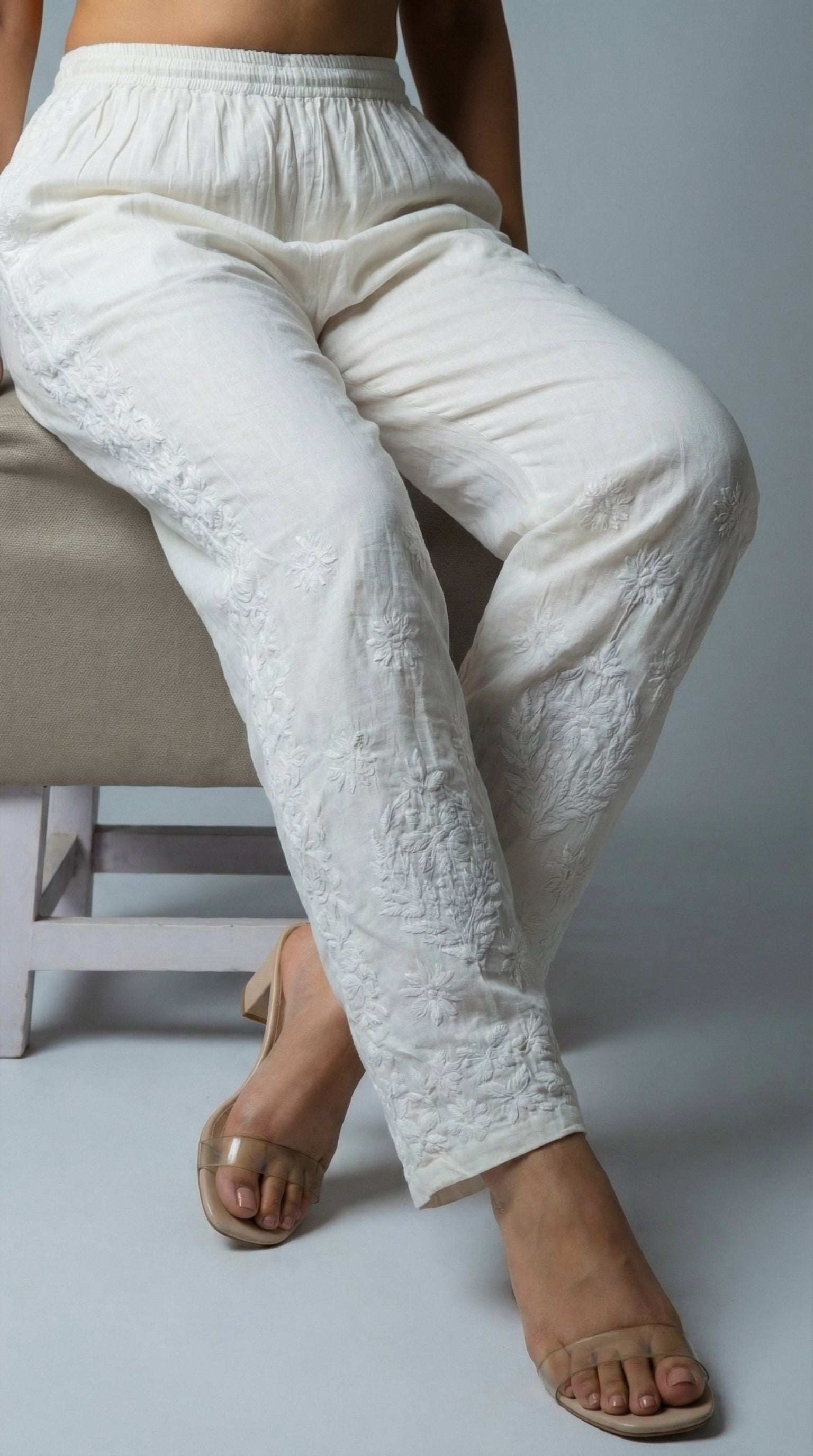 Rayon White Pant