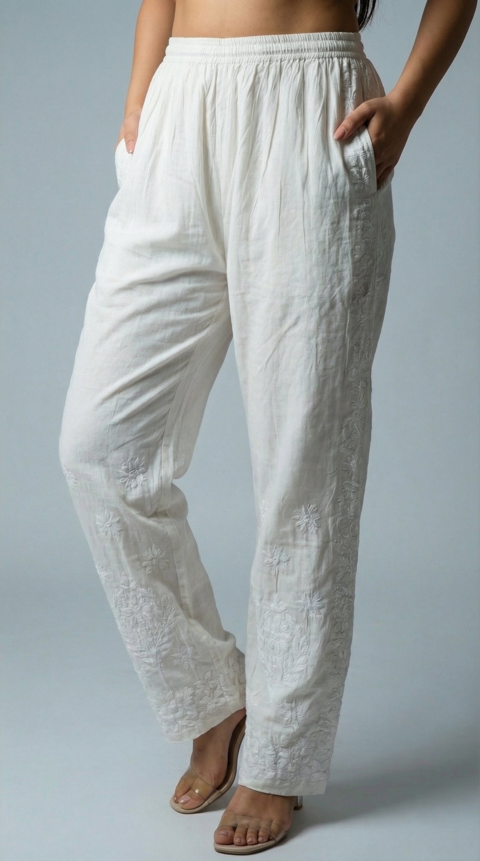 Rayon White Pant