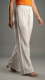 White Rayon Plazo