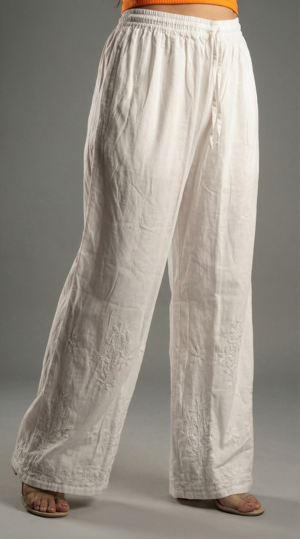 White Rayon Plazo