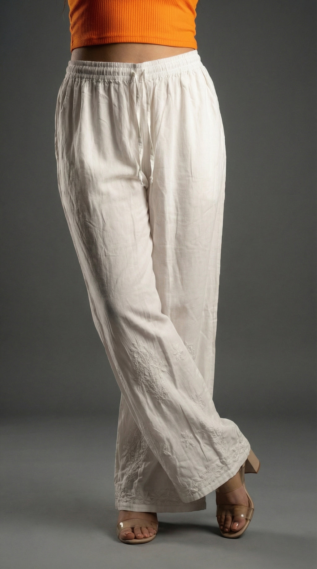 White Rayon Plazo
