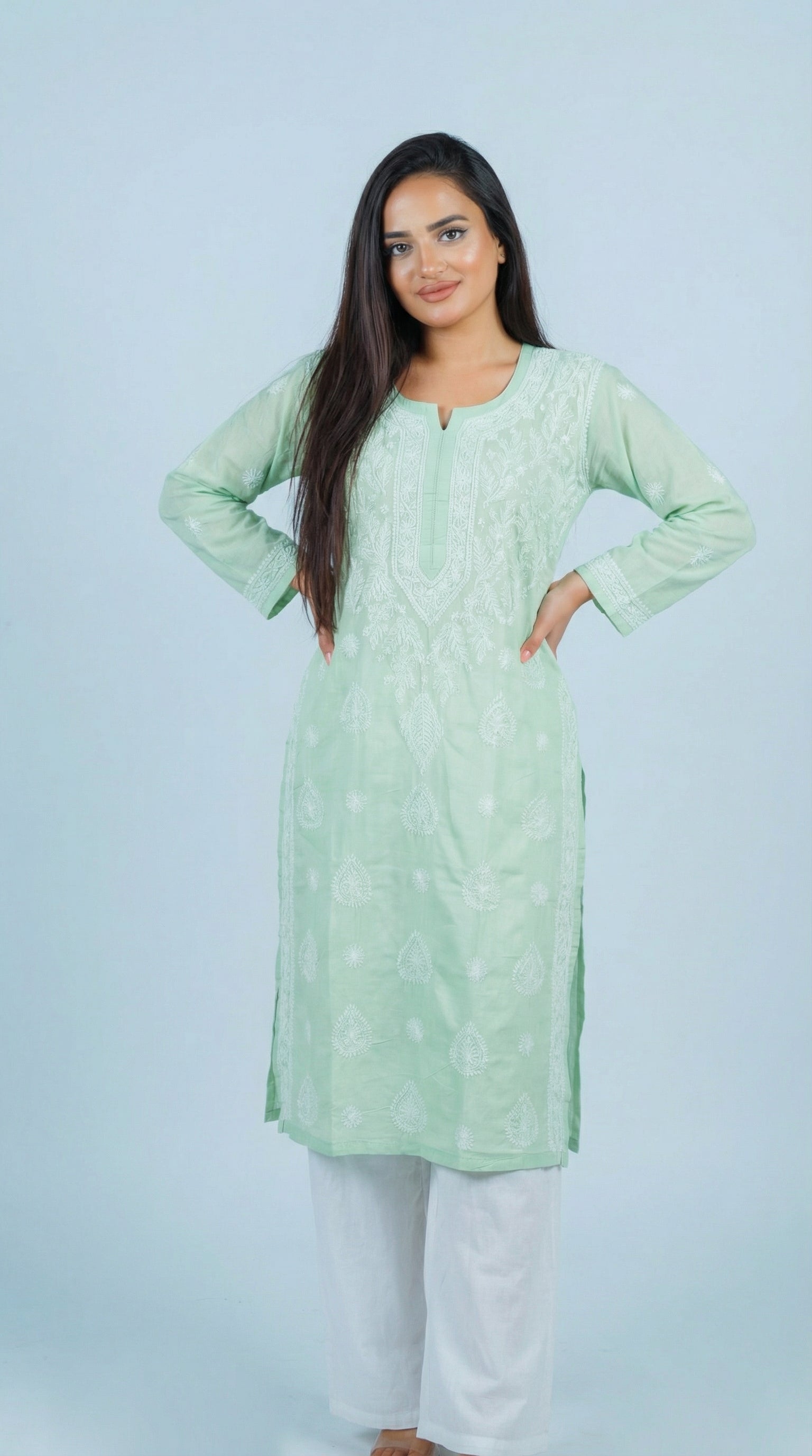 Light Green Cotton Kurti