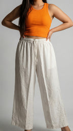 White Rayon Plazo
