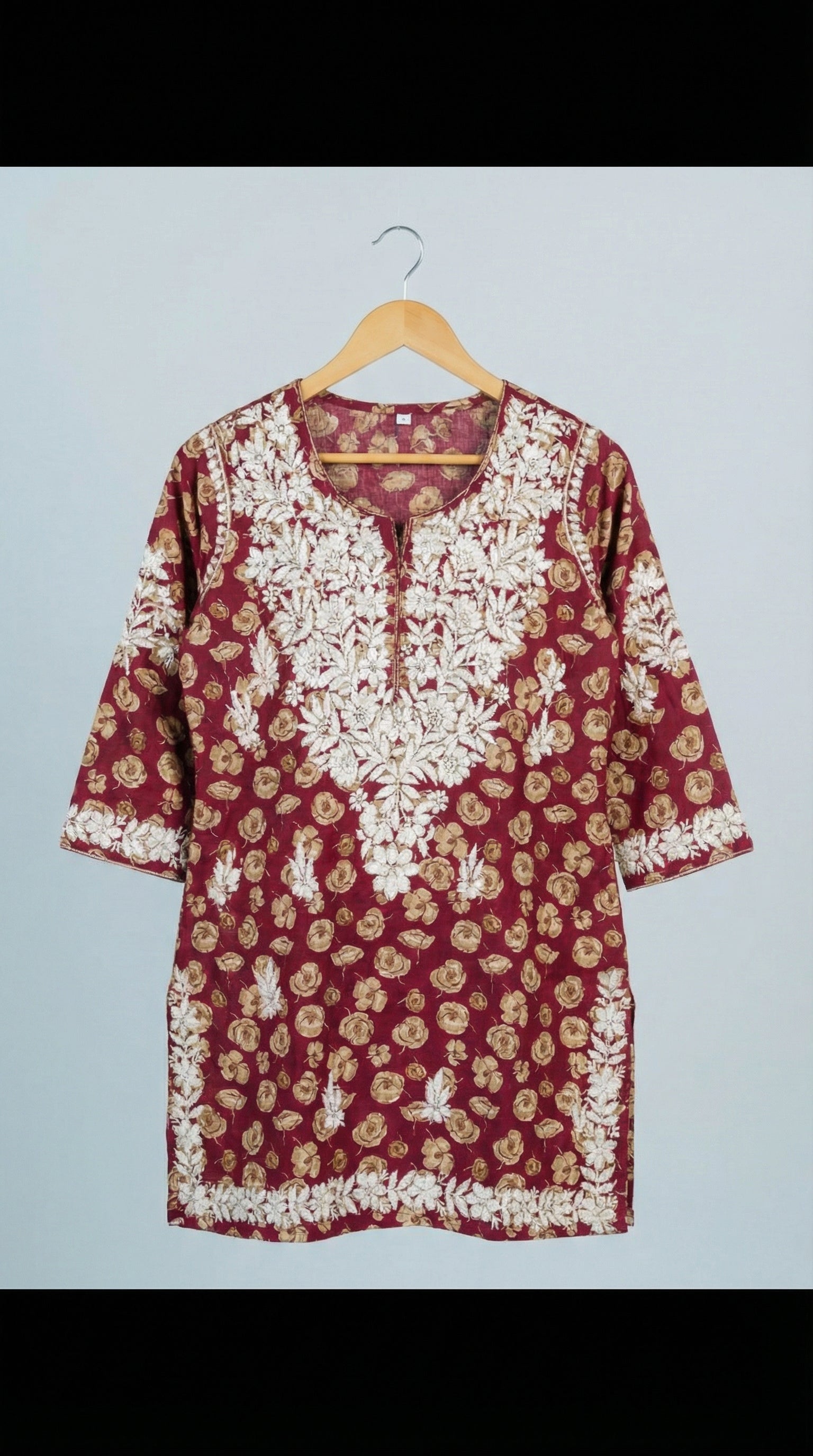 Pinkish Red Mulmul Short Top