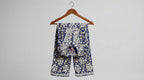 Blue Floral Print Mulmul Plazo Set