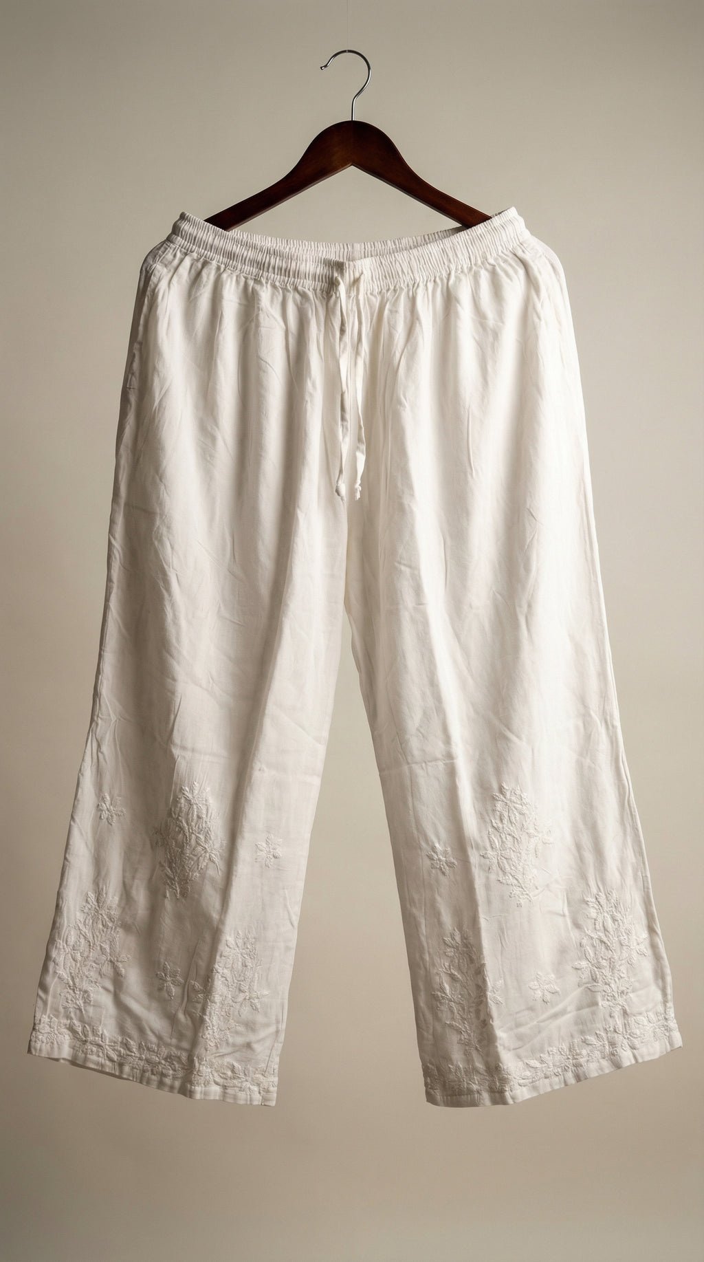 White Rayon Plazo
