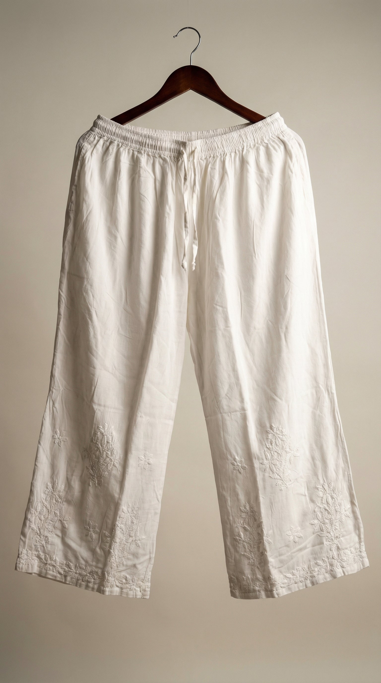 White Rayon Plazo
