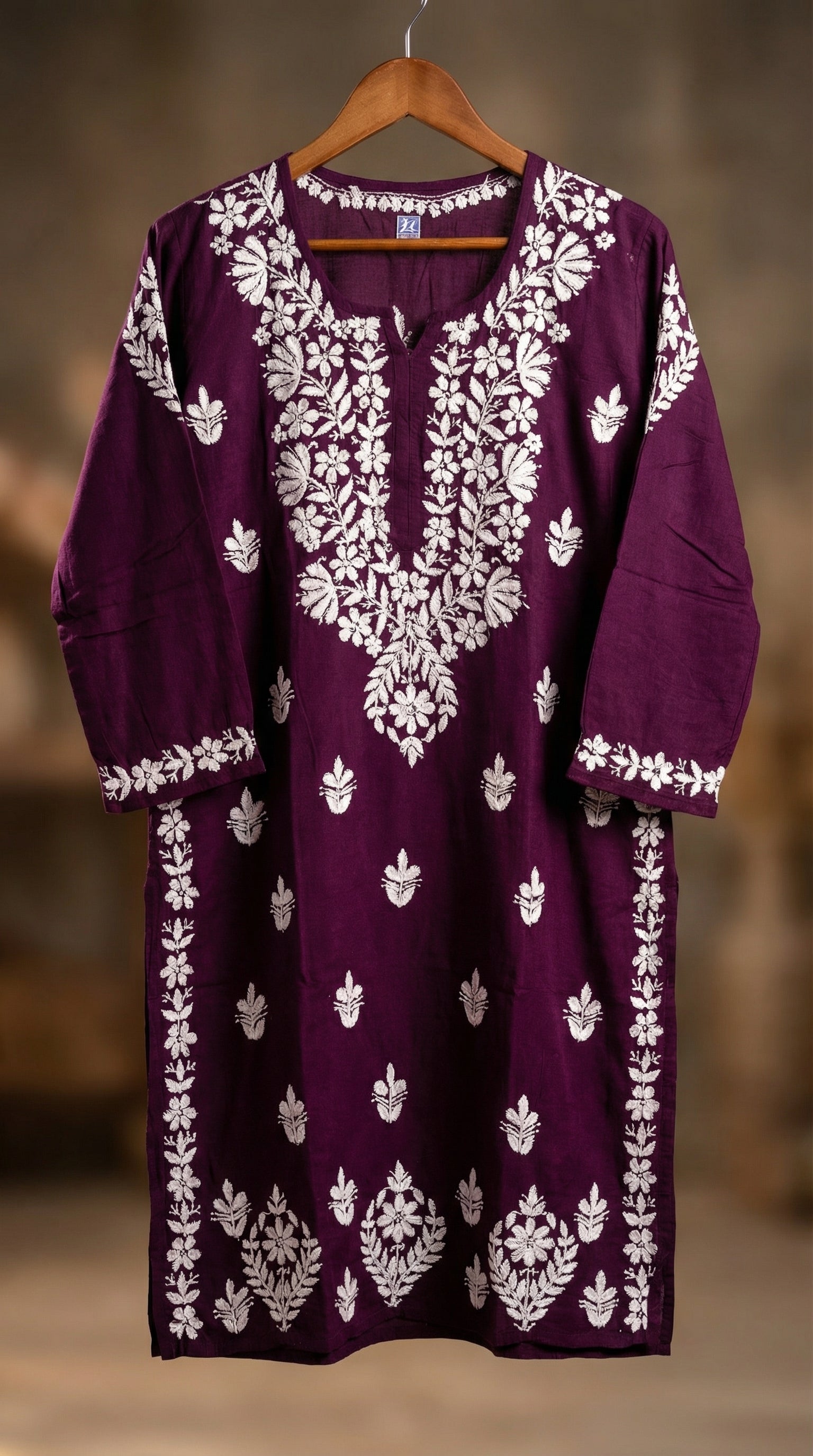 Modal Wine Handcrafted Kurti