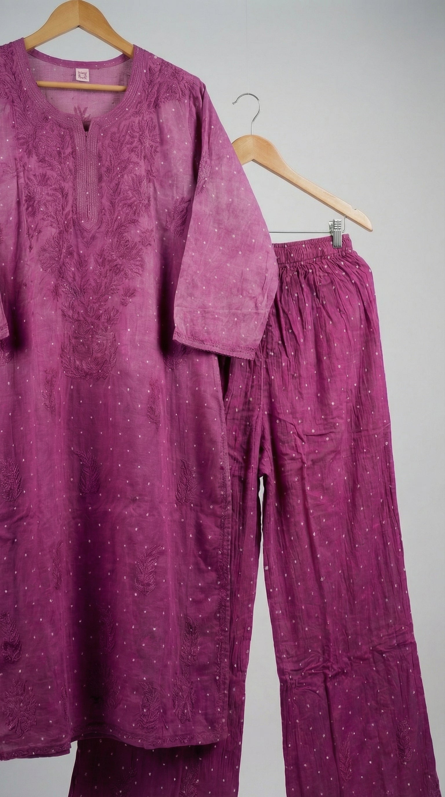 Pyazi Dual Shade Chanderi Plazo Set