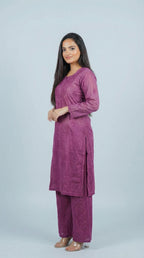 Pyazi Dual Shade Chanderi Plazo Set