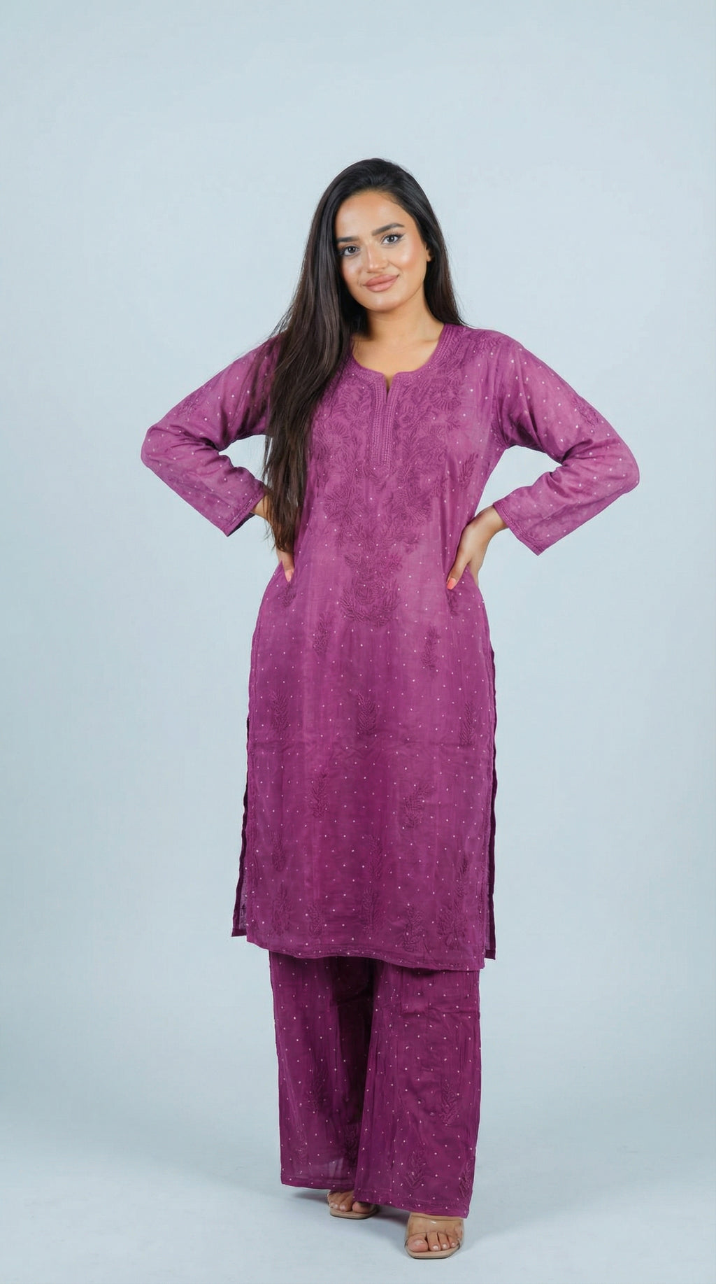 Pyazi Dual Shade Chanderi Plazo Set