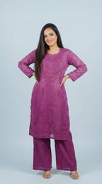 Pyazi Dual Shade Chanderi Plazo Set