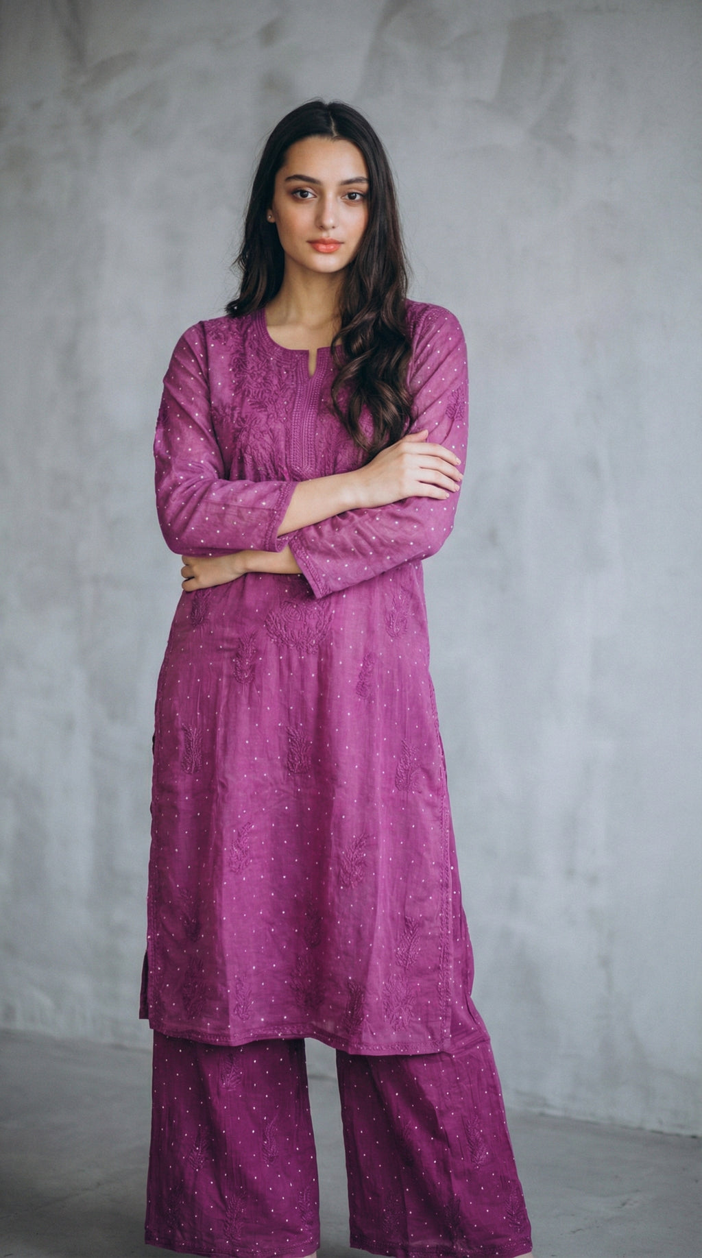 Pyazi Dual Shade Chanderi Plazo Set