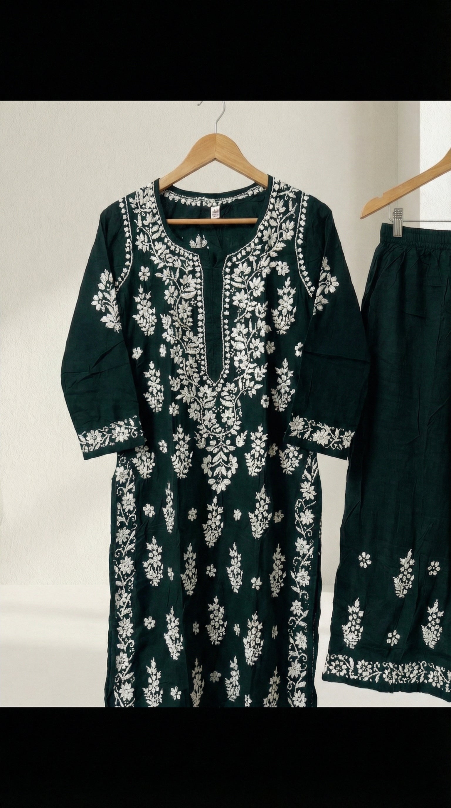 Dark Green Modal Plazo Set