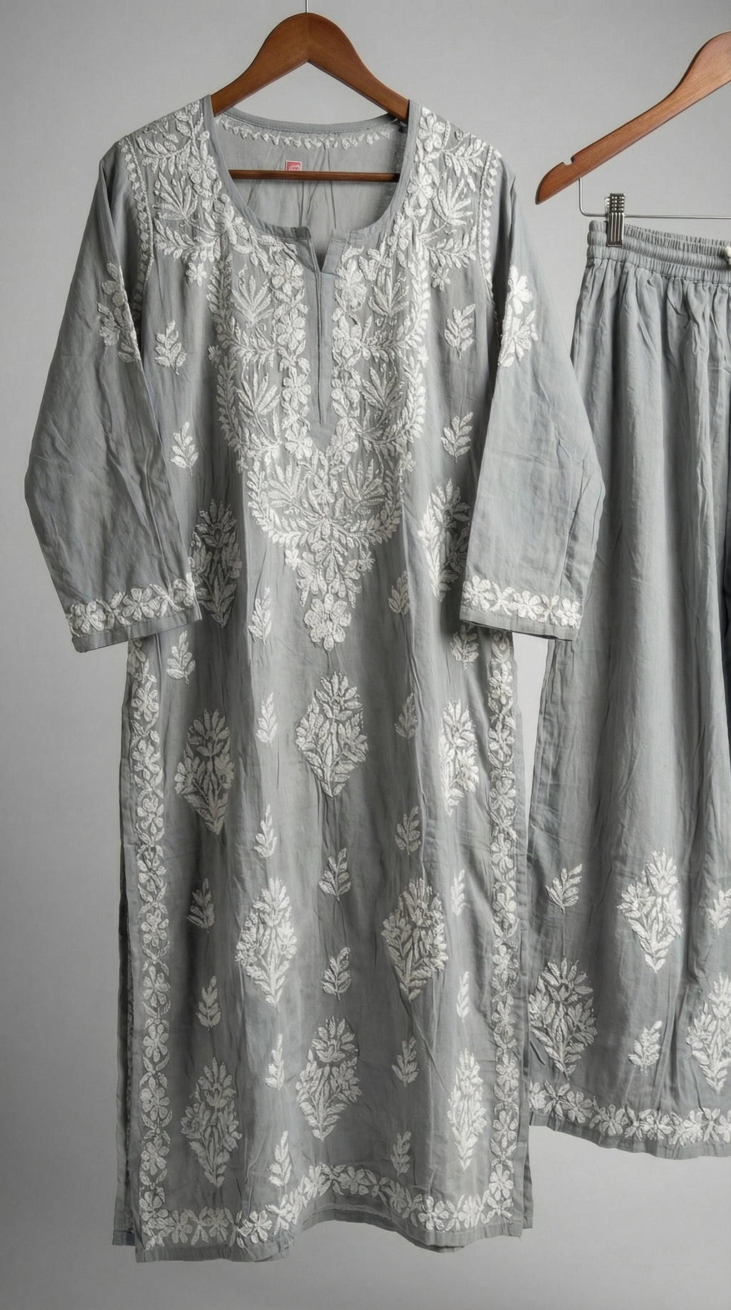 Light Grey Modal Plazo Set