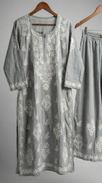 Light Grey Modal Plazo Set