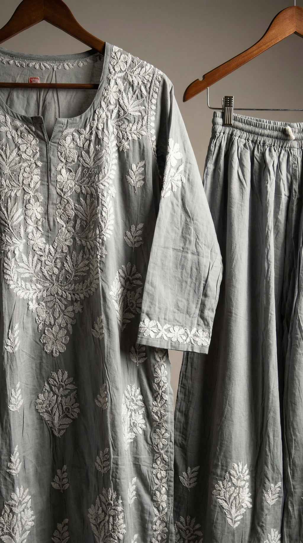 Light Grey Modal Plazo Set