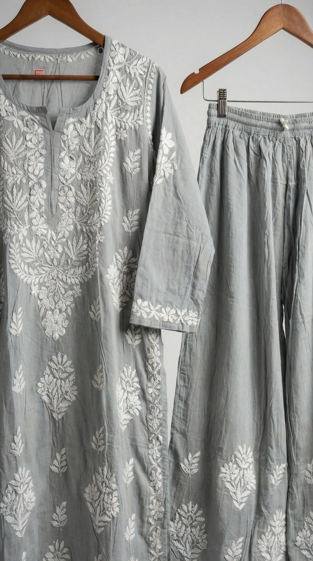 Light Grey Modal Plazo Set