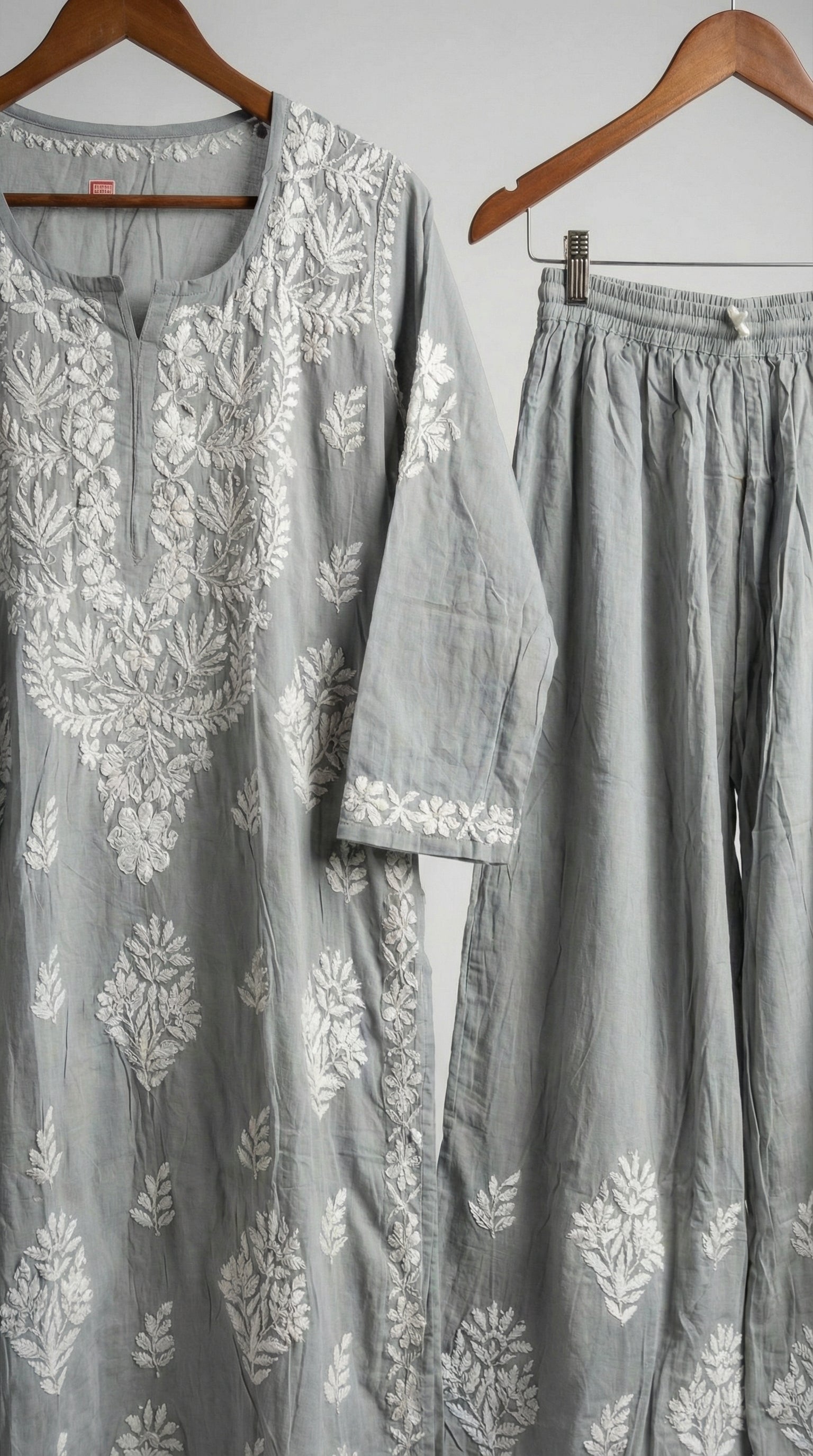 Light Grey Modal Plazo Set