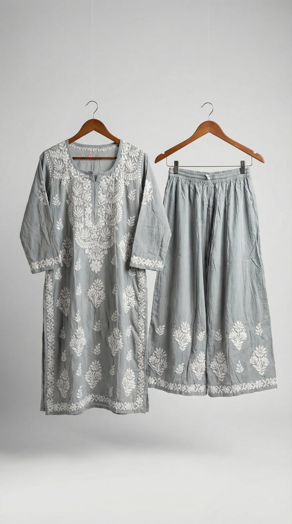 Light Grey Modal Plazo Set