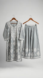 Light Grey Modal Plazo Set