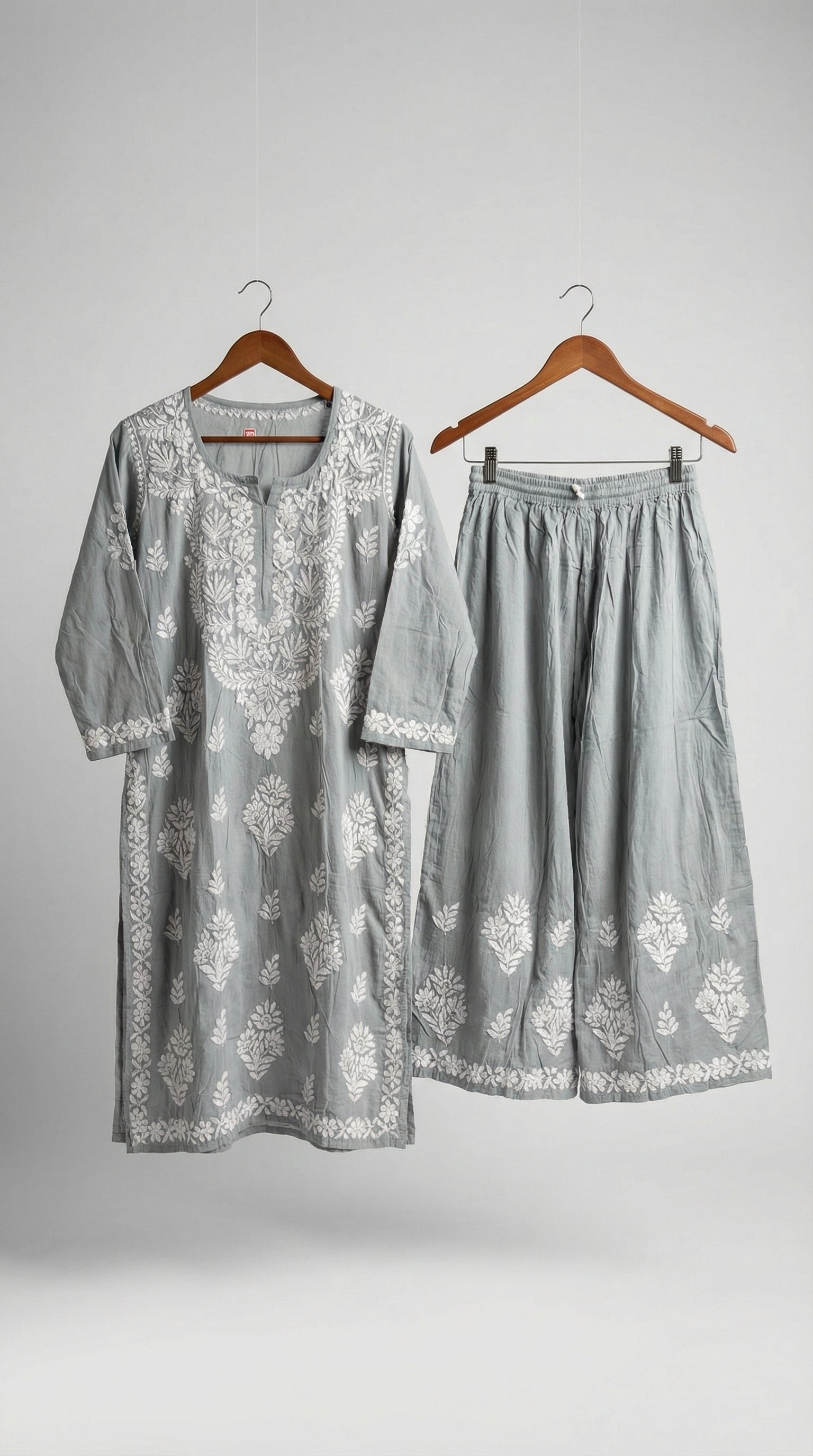 Light Grey Modal Plazo Set