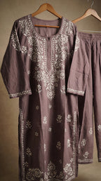 Dark Grey Rayon Plazo Set