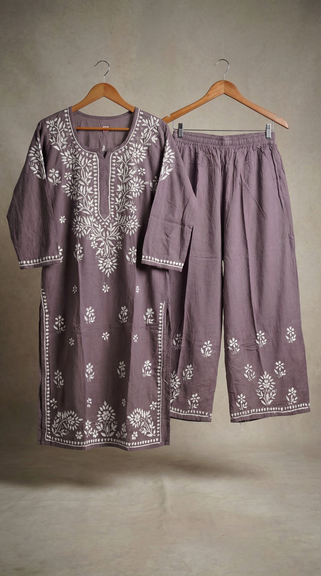 Dark Grey Rayon Plazo Set