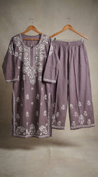 Dark Grey Rayon Plazo Set