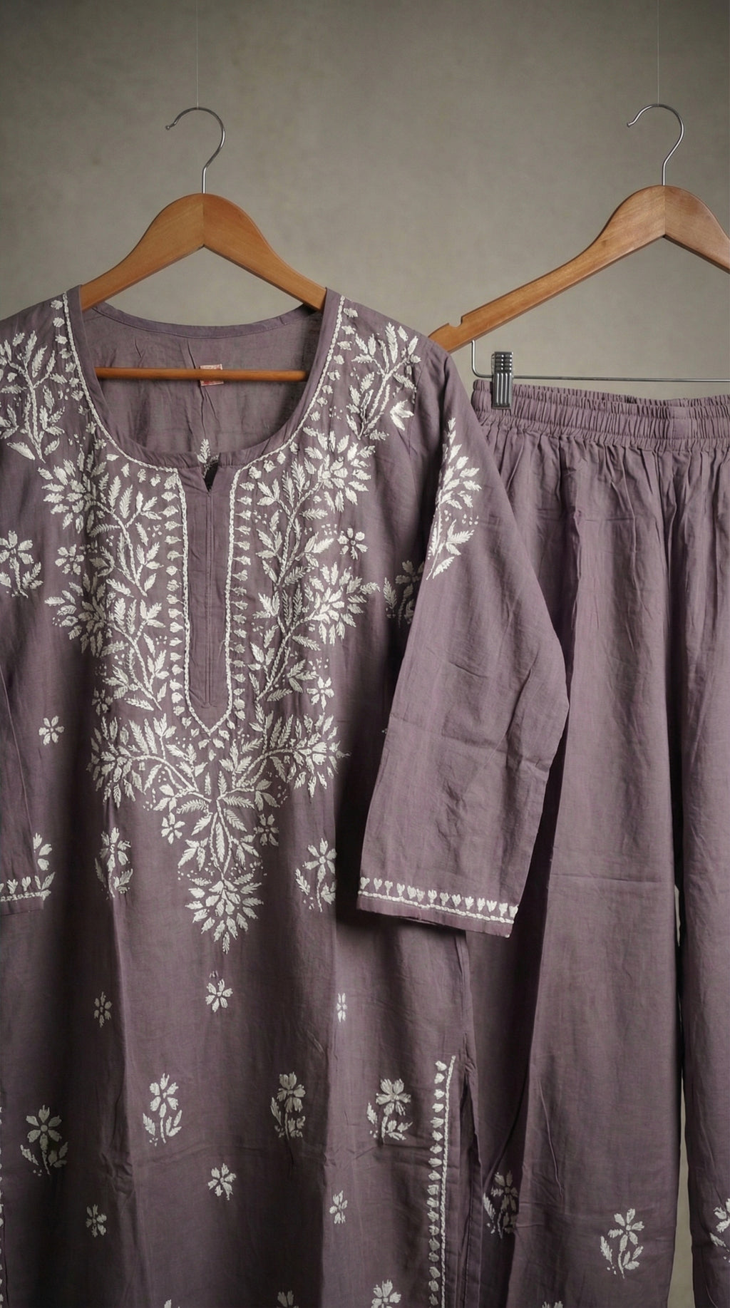 Dark Grey Rayon Plazo Set