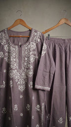 Dark Grey Rayon Plazo Set