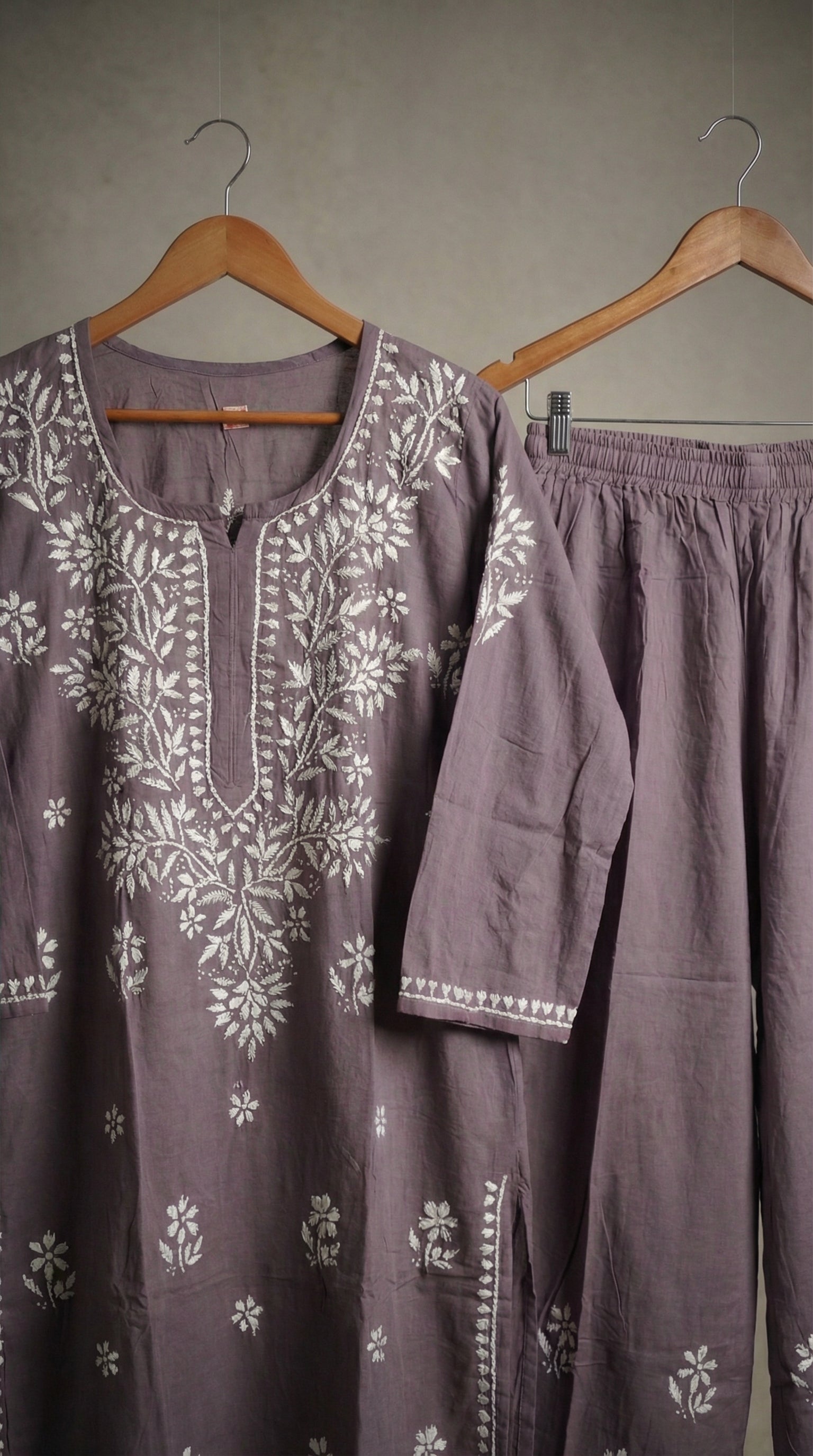 Dark Grey Rayon Plazo Set
