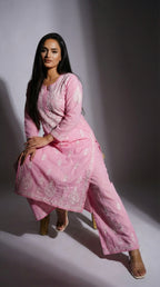 Baby Pink Rayon Plazo Set