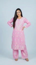 Baby Pink Rayon Plazo Set