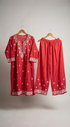 Peach Rayon Plazo Set