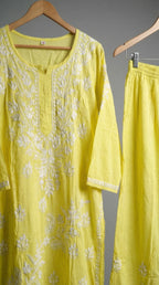 Lemon Yellow Rayon Plazo Set